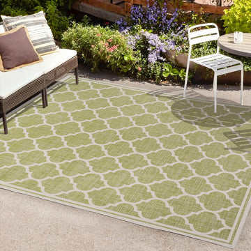 Trebol Moroccan Trellis Textured Weave Indoor/outdoor Area Rug